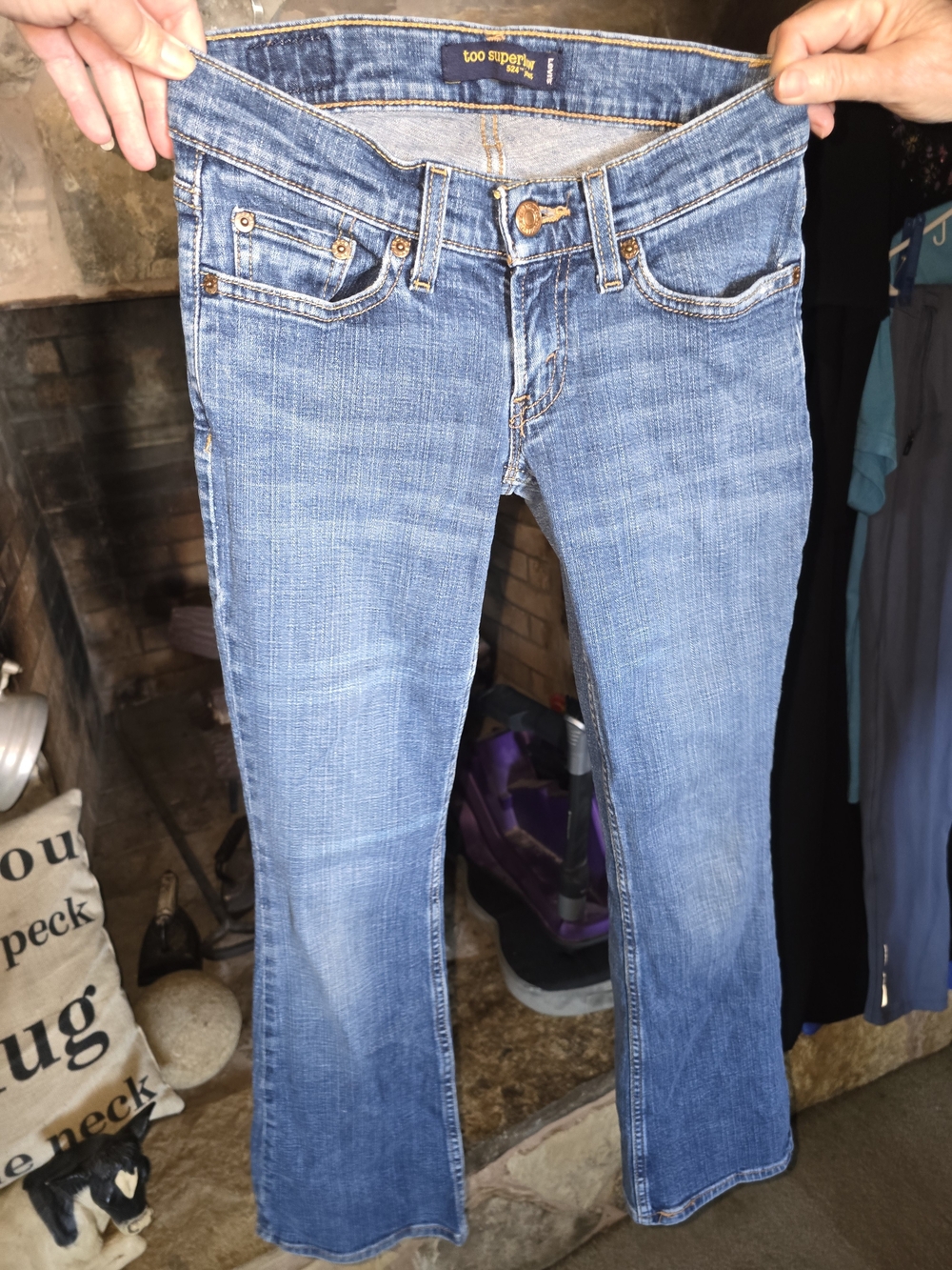 Levi's 524 Too Super Low Bootcut Jeans with Gold Stitching